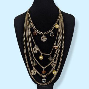 Lia Sophia 5-Strand Bead Accent Chain Necklace